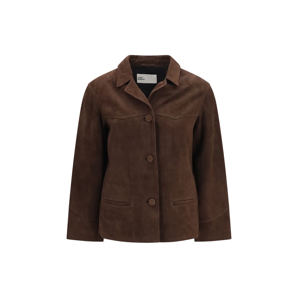 Tory Burch Brown Goatskin Leather Jacket