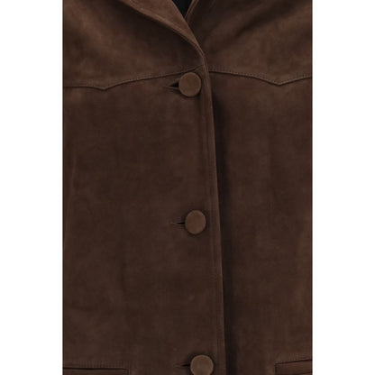 Tory Burch Brown Goatskin Leather Jacket