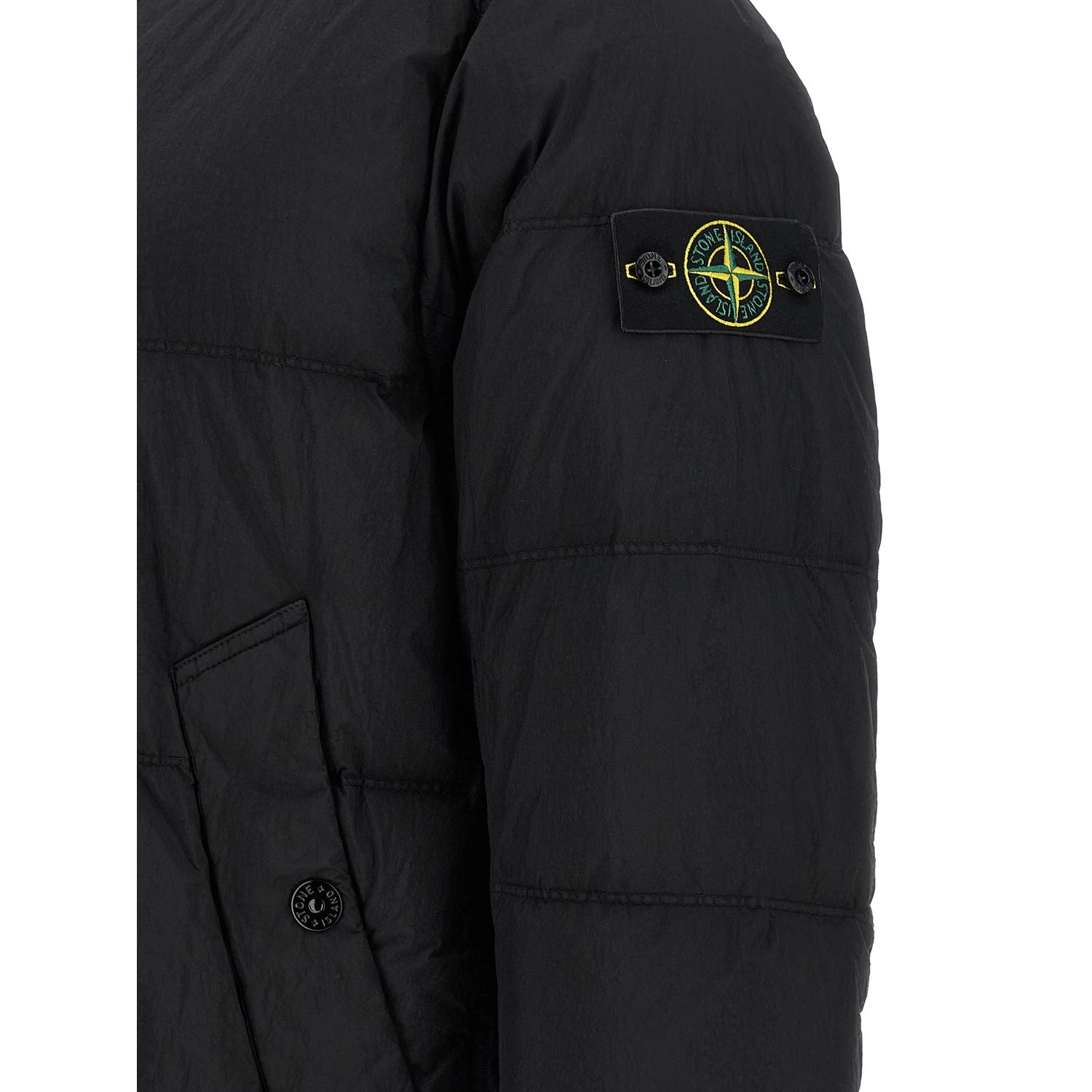 Stone Island Black Polyamide Full-Length Jacket