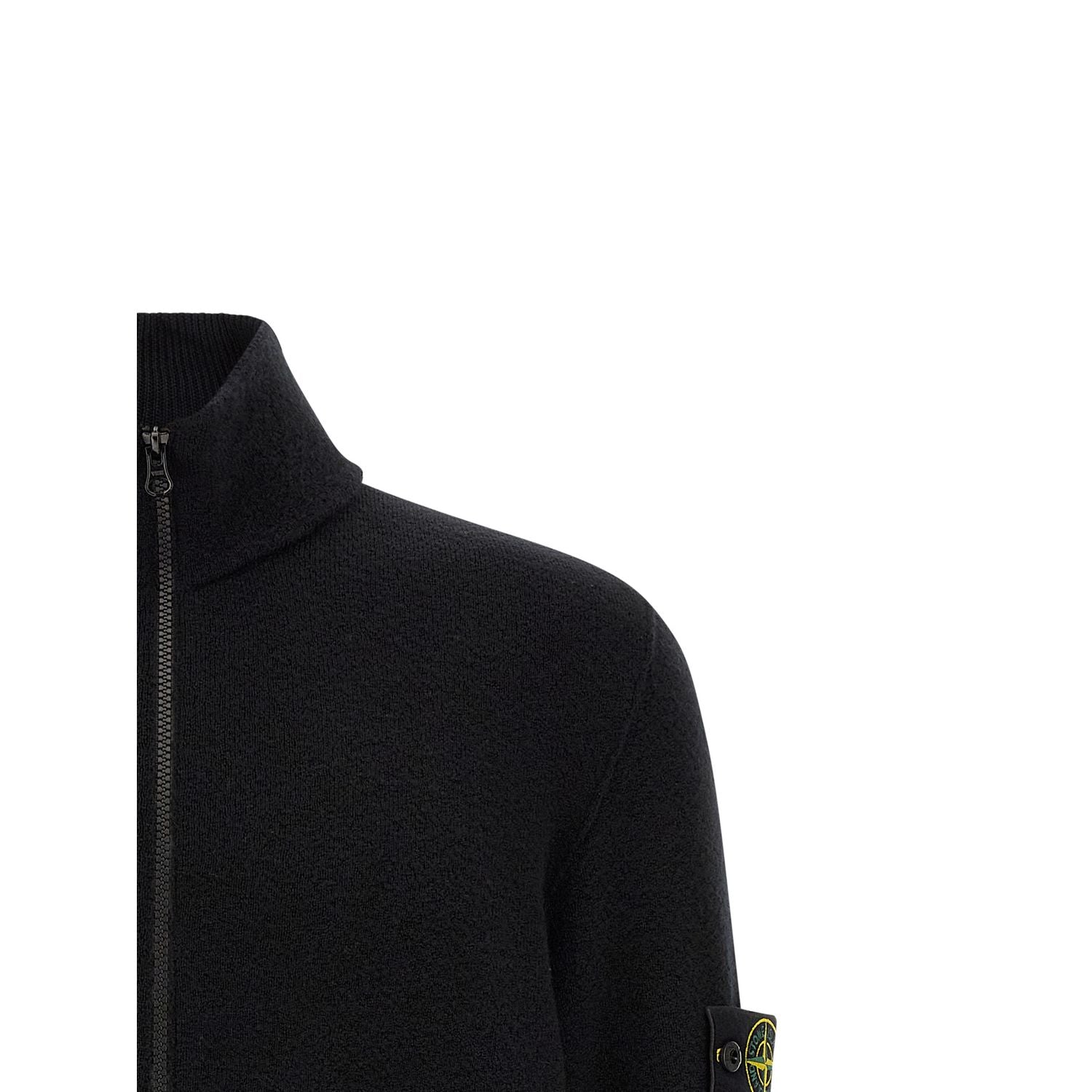 Stone Island Black Virgin Wool Cardigan