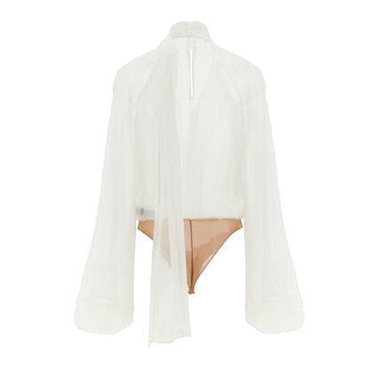 Elisabetta Franchi White Viscose Bodysuit