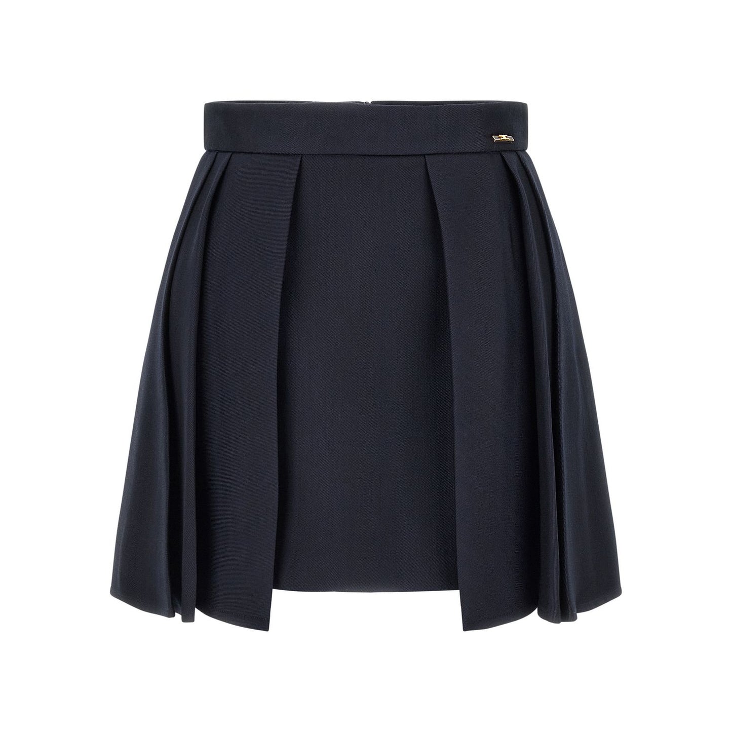 Elisabetta Franchi Blue Virgin Wool Long Skirt
