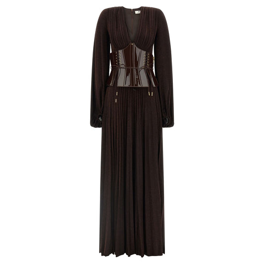 Elisabetta Franchi Brown Viscose Long Dress