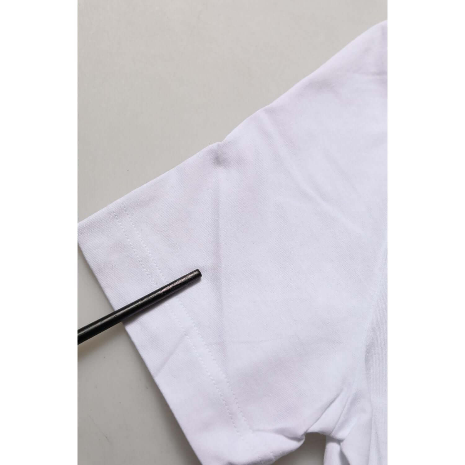 Dolce & Gabbana White Cotton Rose Patch Crew Neck T-shirt