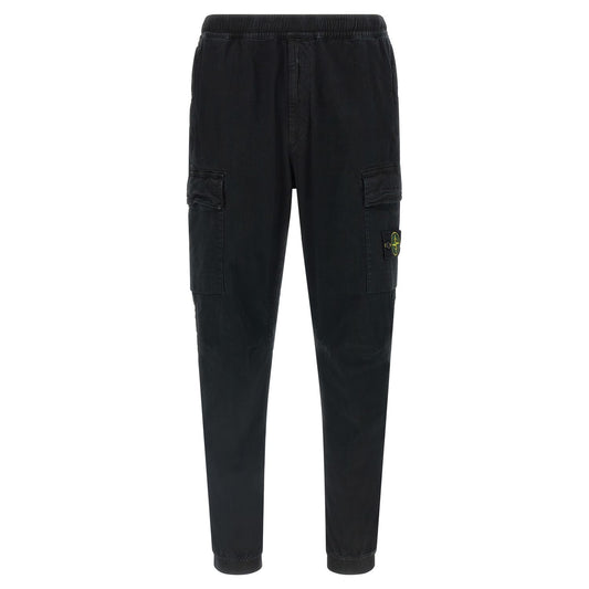 Stone Island Black Cotton Cargo Pants