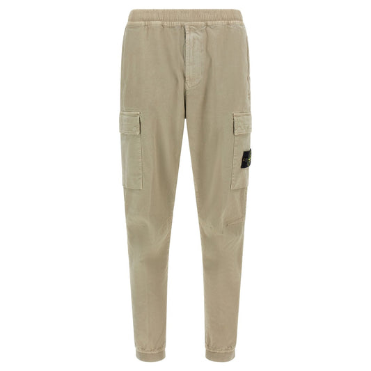 Stone Island Beige Cotton Cargo Pants