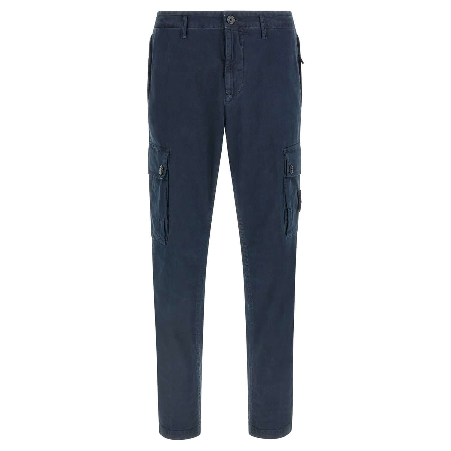 Stone Island Blue Cotton Cargo Pants