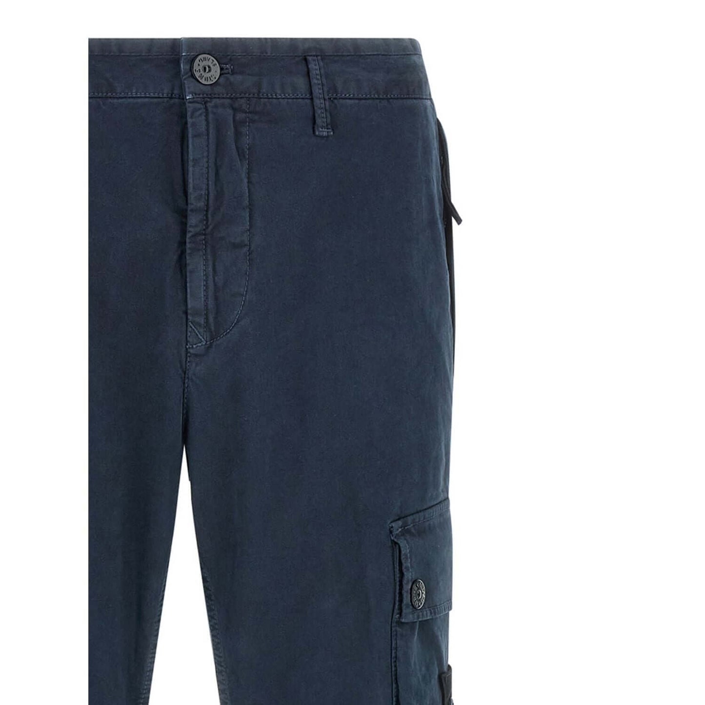 Stone Island Blue Cotton Cargo Pants
