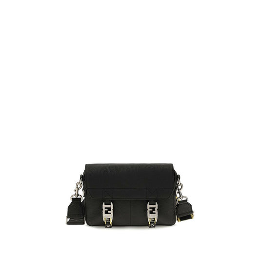 Fendi Black Calf Leather Bos Taurus Shoulder Bag