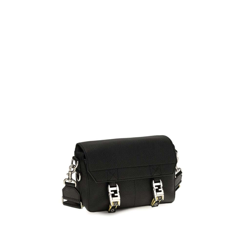 Fendi Black Calf Leather Bos Taurus Shoulder Bag