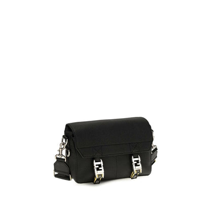 Fendi Black Calf Leather Bos Taurus Shoulder Bag