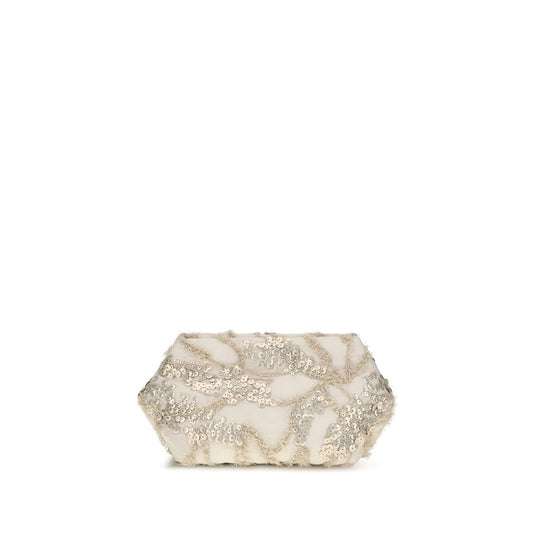 Brunello Cucinelli Beige Silk Clutch Bag