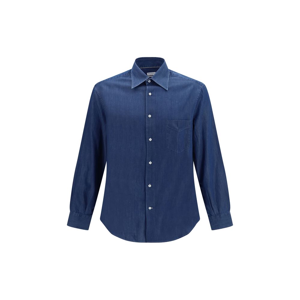 Brunello Cucinelli Blue Denim Shirt