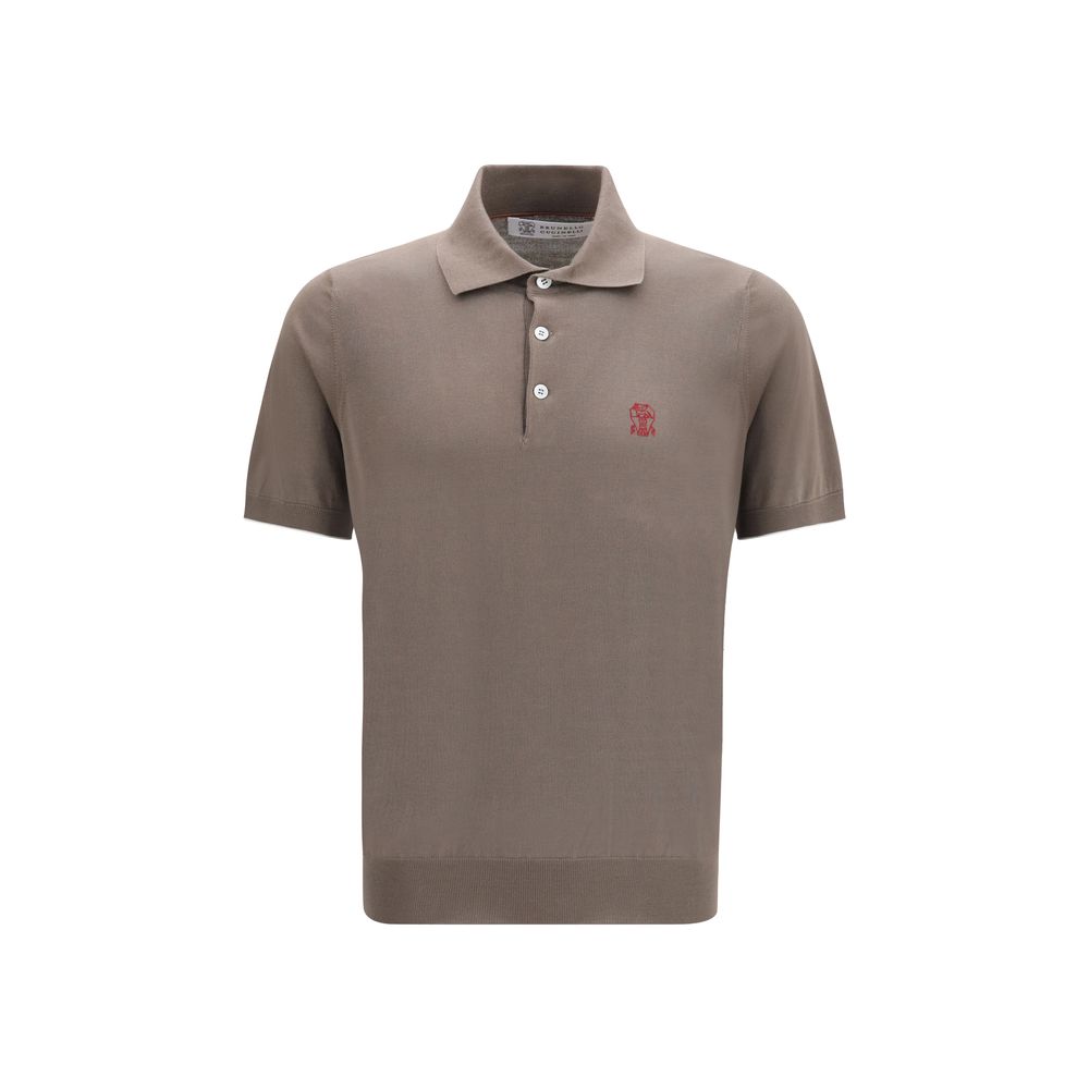 Brunello Cucinelli Brown Cotton Polo Shirt