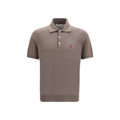 Brunello Cucinelli Brown Cotton Polo Shirt