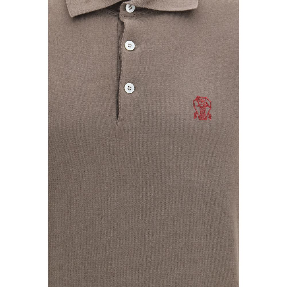 Brunello Cucinelli Brown Cotton Polo Shirt