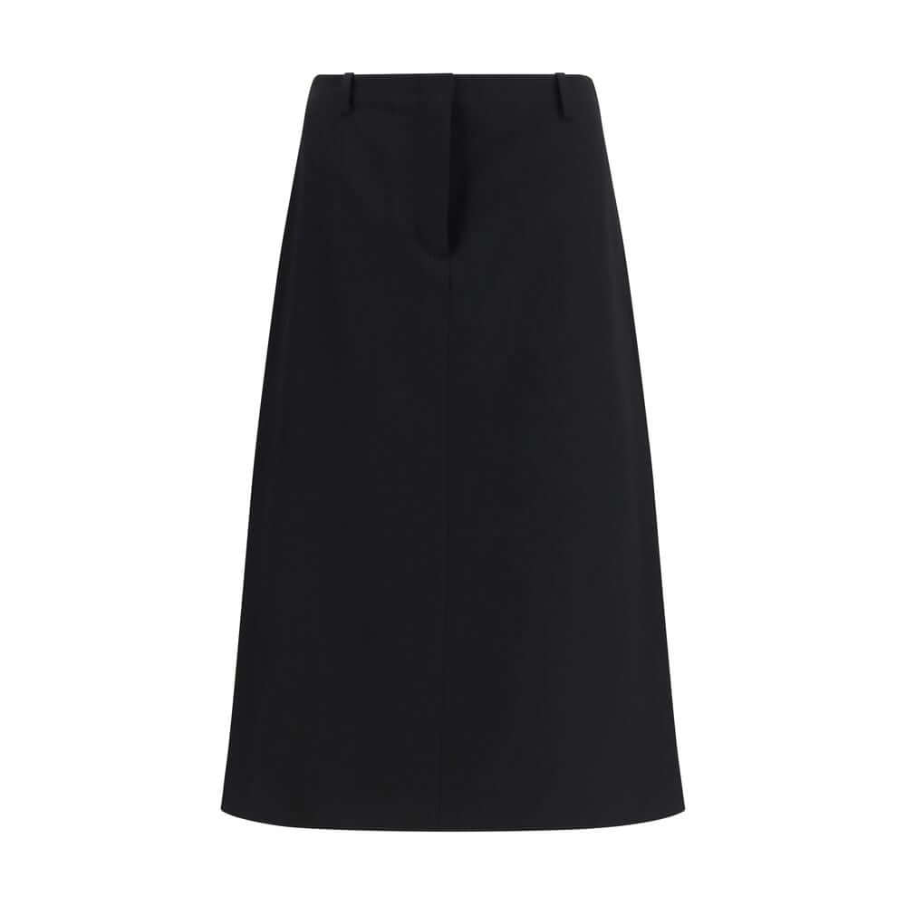 Fendi Black Wool Oves Aries Midi Skirt