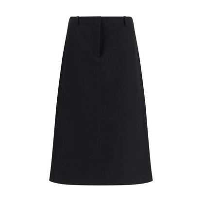 Fendi Black Wool Oves Aries Midi Skirt