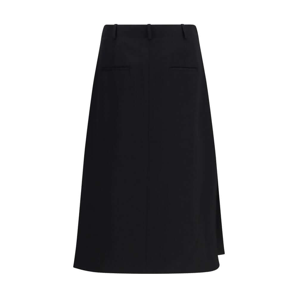 Fendi Black Wool Oves Aries Midi Skirt