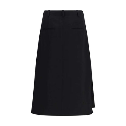 Fendi Black Wool Oves Aries Midi Skirt