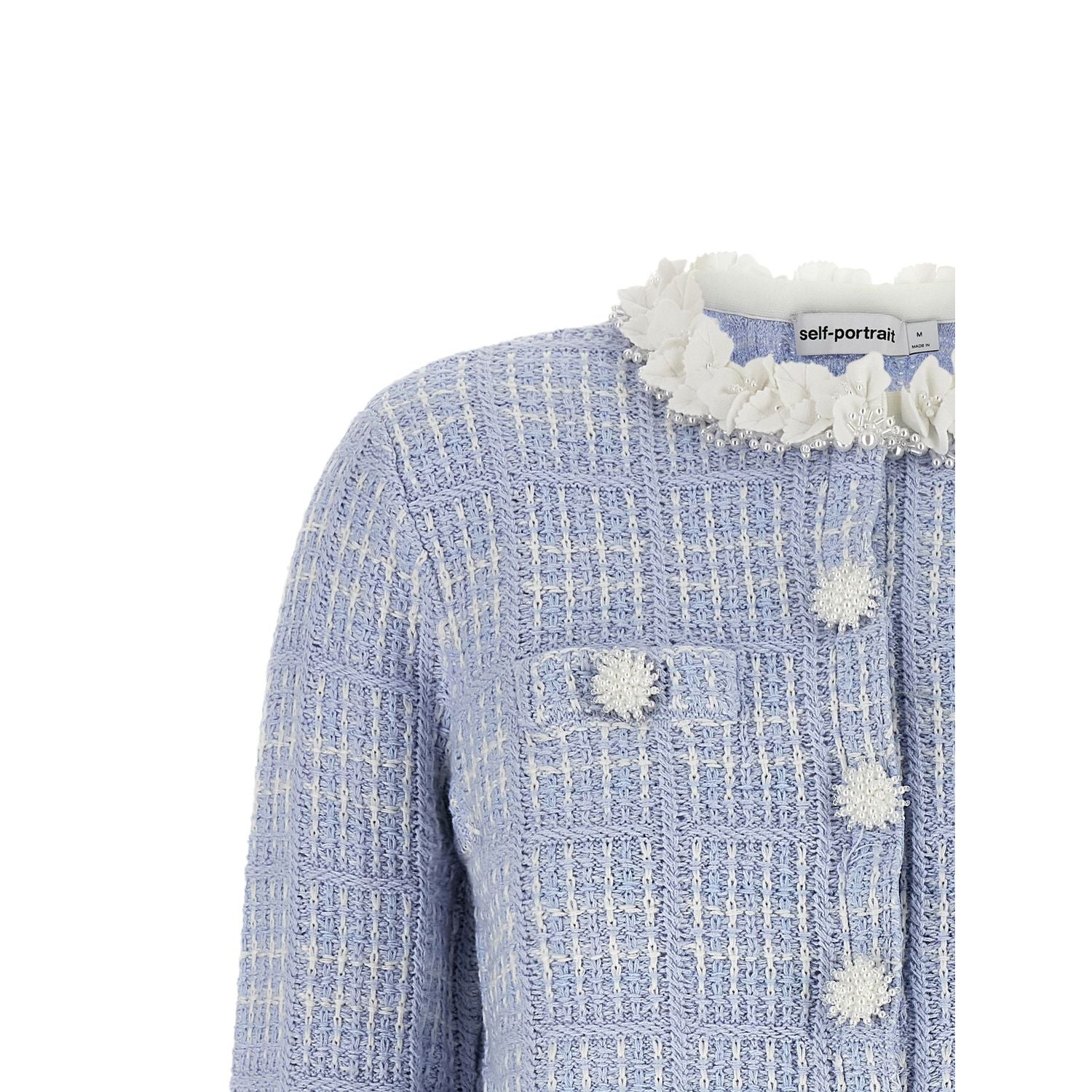 Self-Portrait Blue Cotton Full-Length Jacket