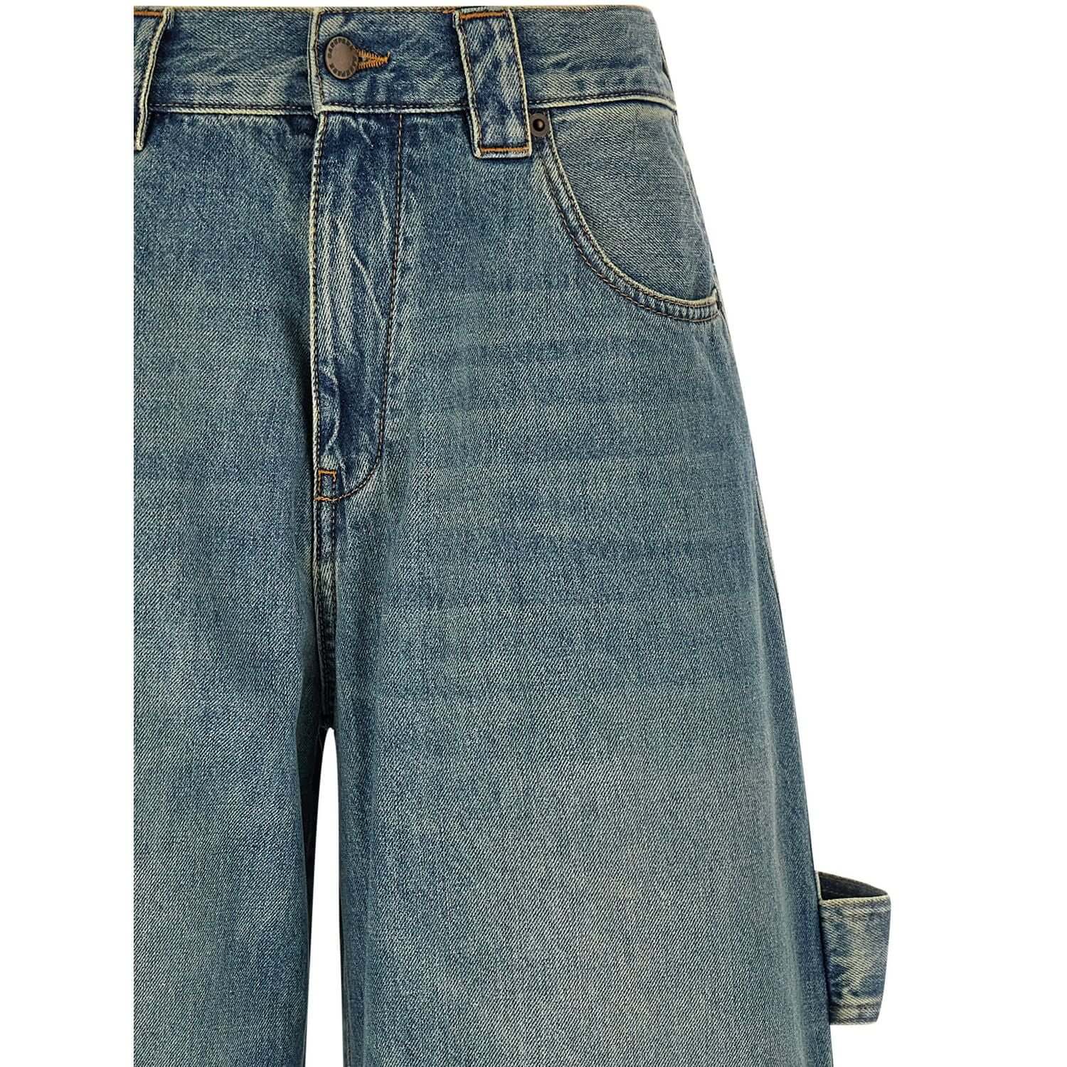 Darkpark Blue Cotton Relaxed Fit Jeans