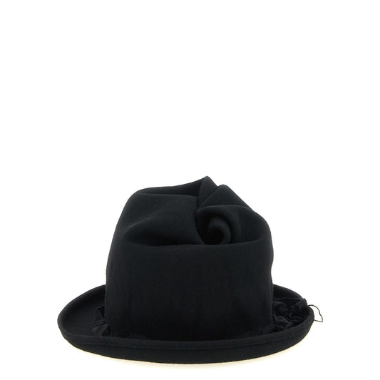 Yohji Yamamoto Black Wool Fedora