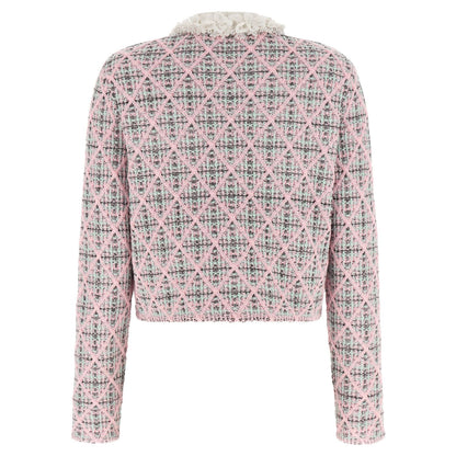 Self-Portrait Multicolor Cotton Cardigan