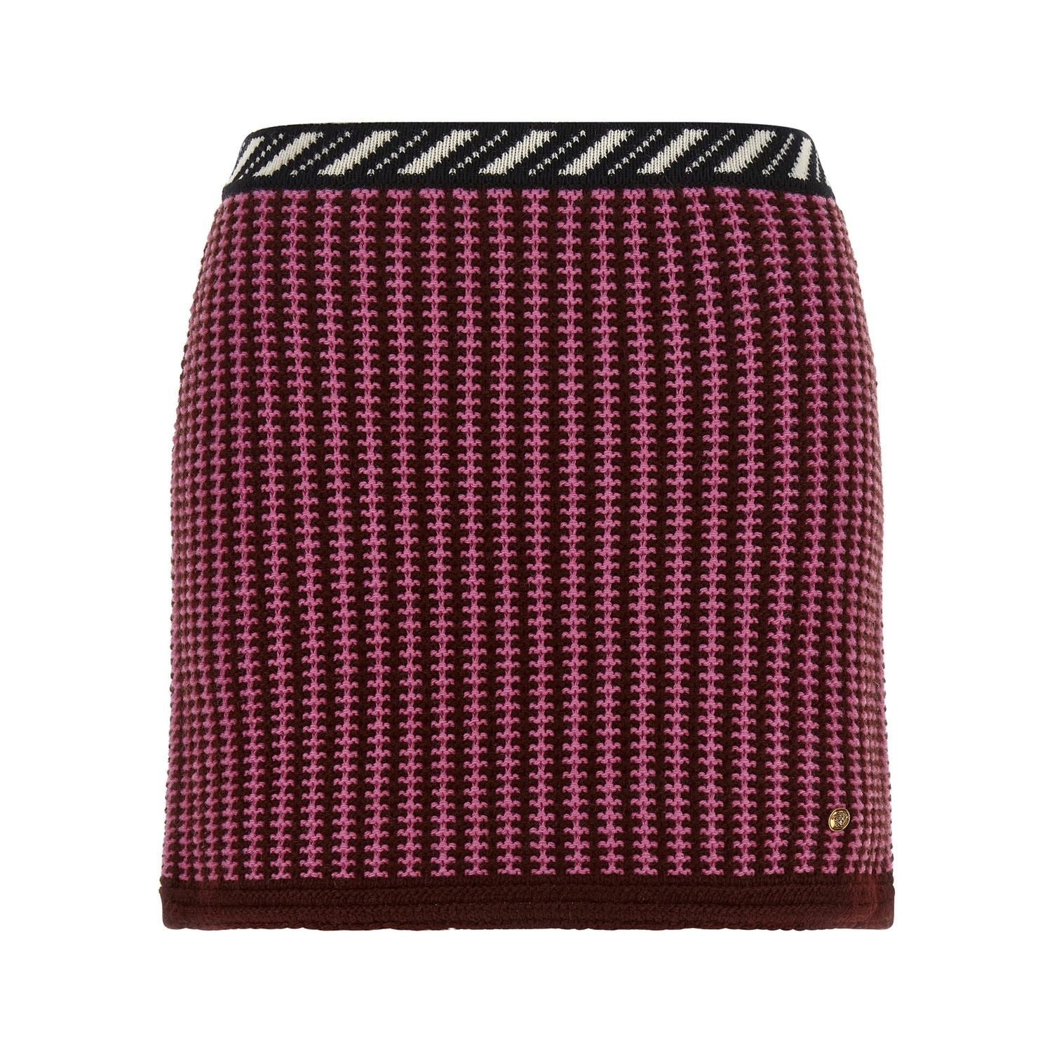 Versace Multicolor Virgin Wool Long Skirt
