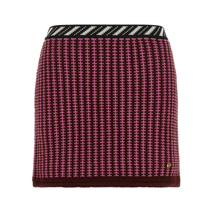 Versace Multicolor Virgin Wool Long Skirt