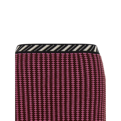 Versace Multicolor Virgin Wool Long Skirt