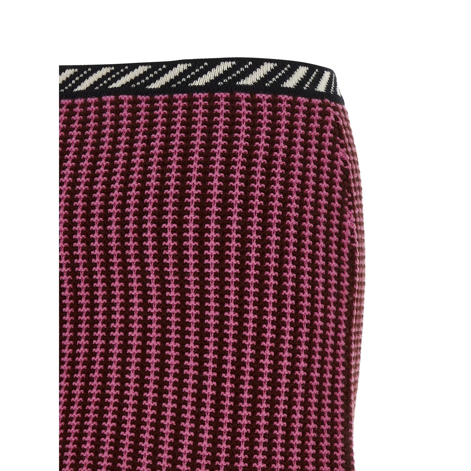 Versace Multicolor Virgin Wool Long Skirt