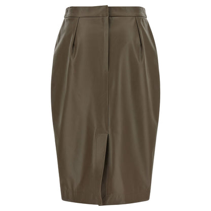 Stella McCartney Brown Polyester Midi Skirt