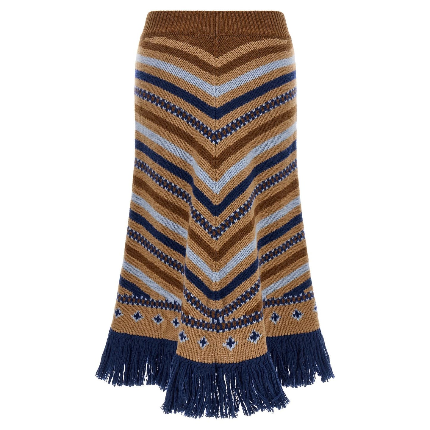 Alanui Multicolor Virgin Wool Midi Skirt