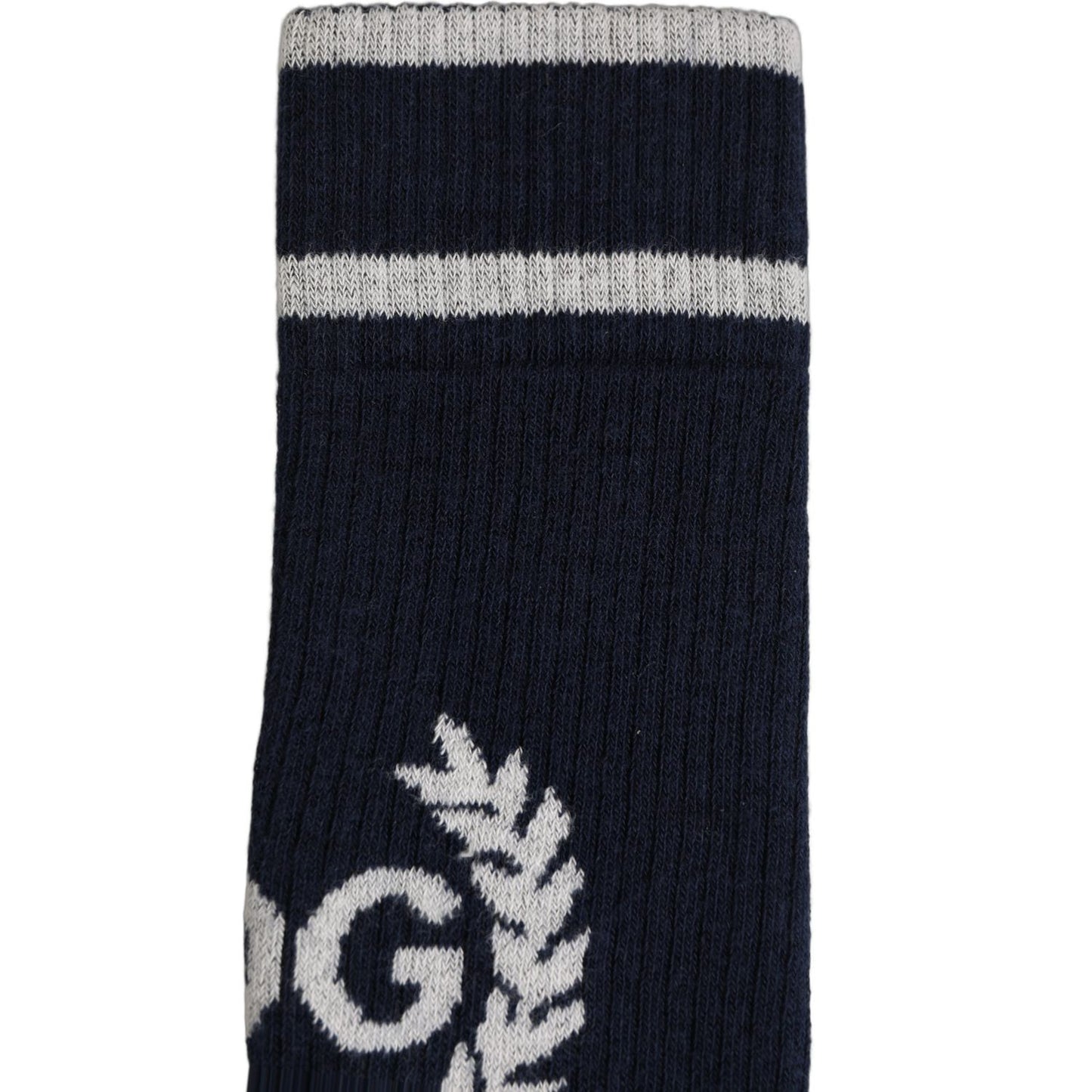 Dolce & Gabbana Men Navy Blue DG Logo Mid Calf Accessory Socks