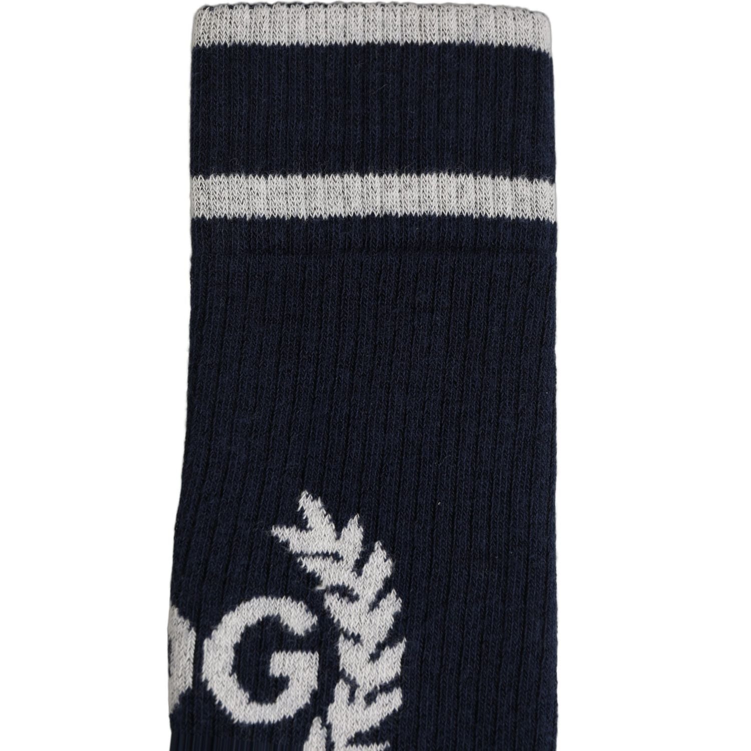 Dolce & Gabbana Men Navy Blue DG Logo Mid Calf Accessory Socks