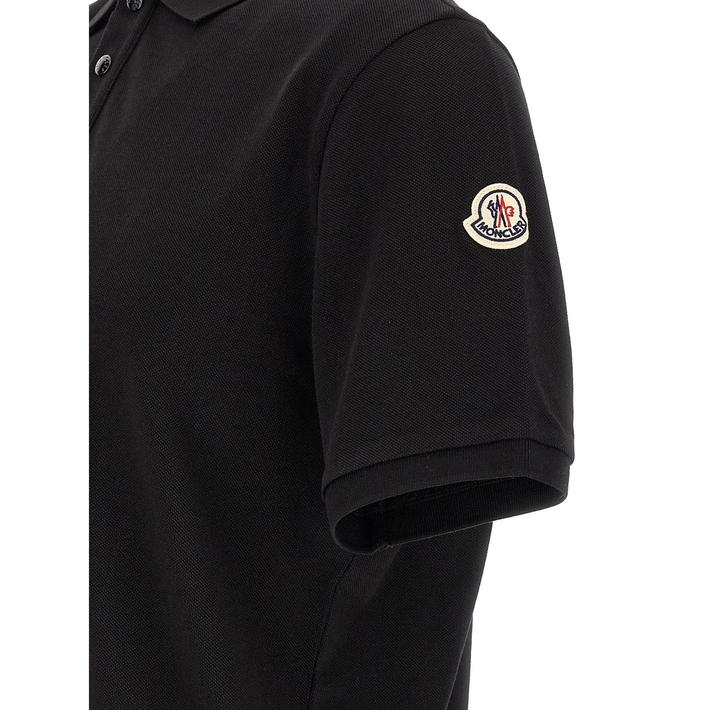 Moncler Black Cotton Polo Shirt