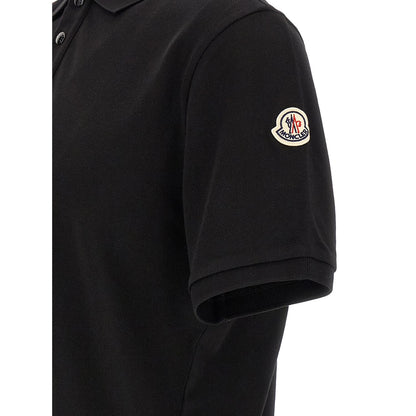 Moncler Black Cotton Polo Shirt