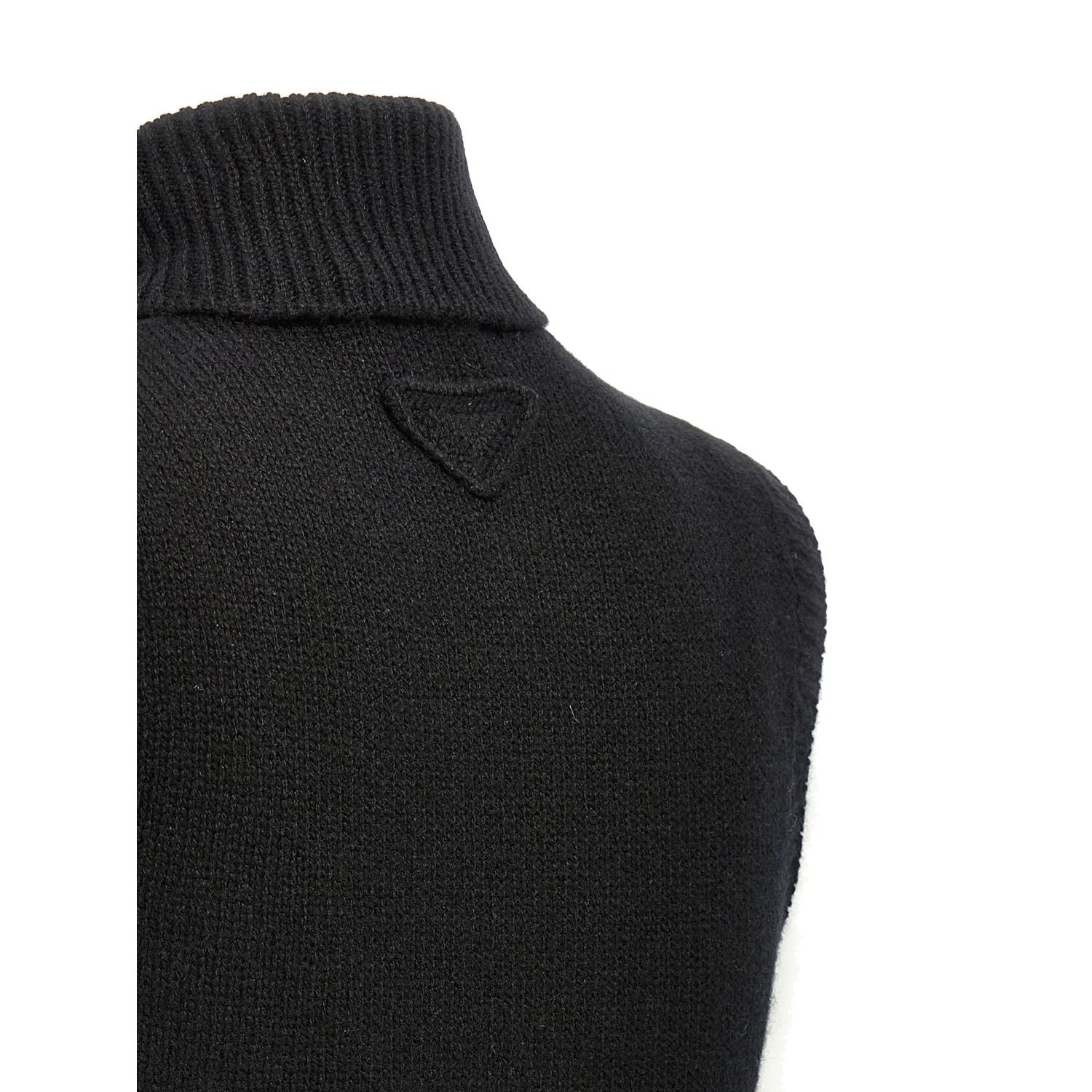 Prada Black Cashmere Sleeveless Jacket