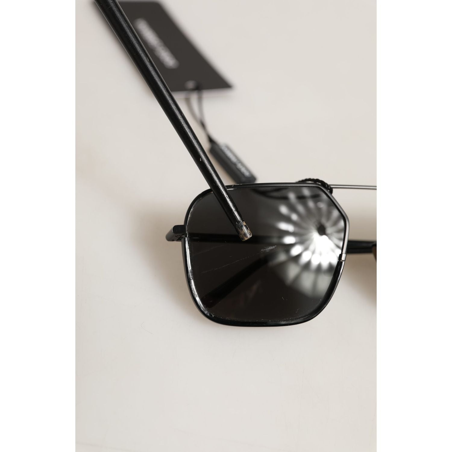 Dolce & Gabbana Black DG2193J Rectangular Metal Frame Eyewear Sunglasses
