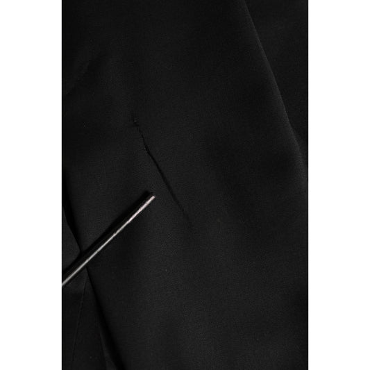 Dolce & Gabbana Black Wool Stretch Formal Dress Trouser