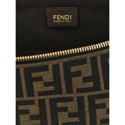 Fendi Brown Polyester Clutch Bag