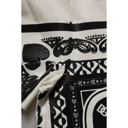 Dolce & Gabbana White Bandana Print Cotton Crew Neck T-shirt