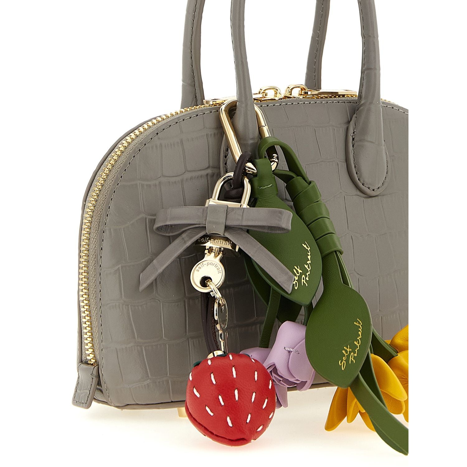 Self-Portrait Gray Cowhide Handbag