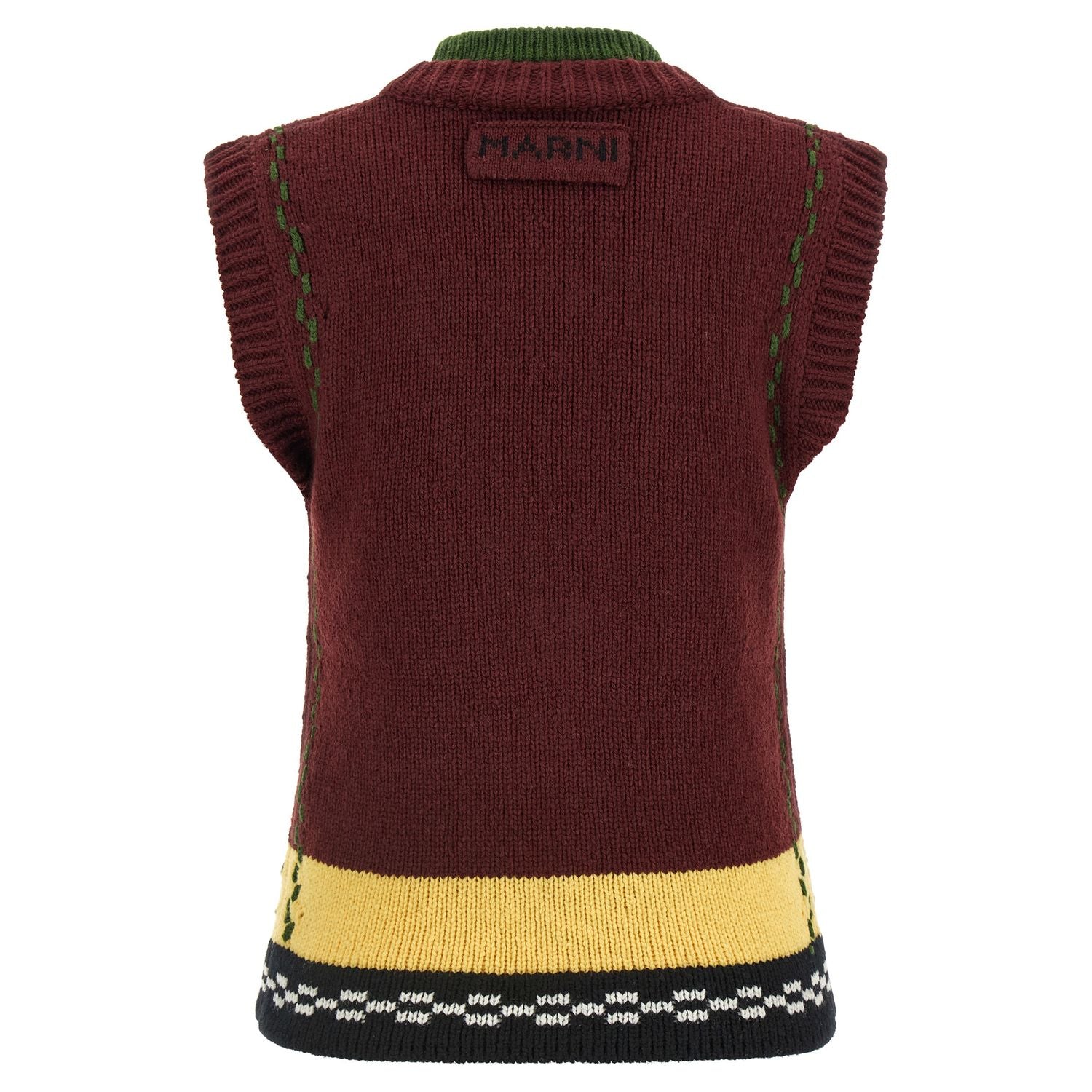 Marni Bordeaux Wool Sleeveless Jacket