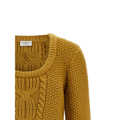 Saint Laurent Bicolor Wool Cardigan
