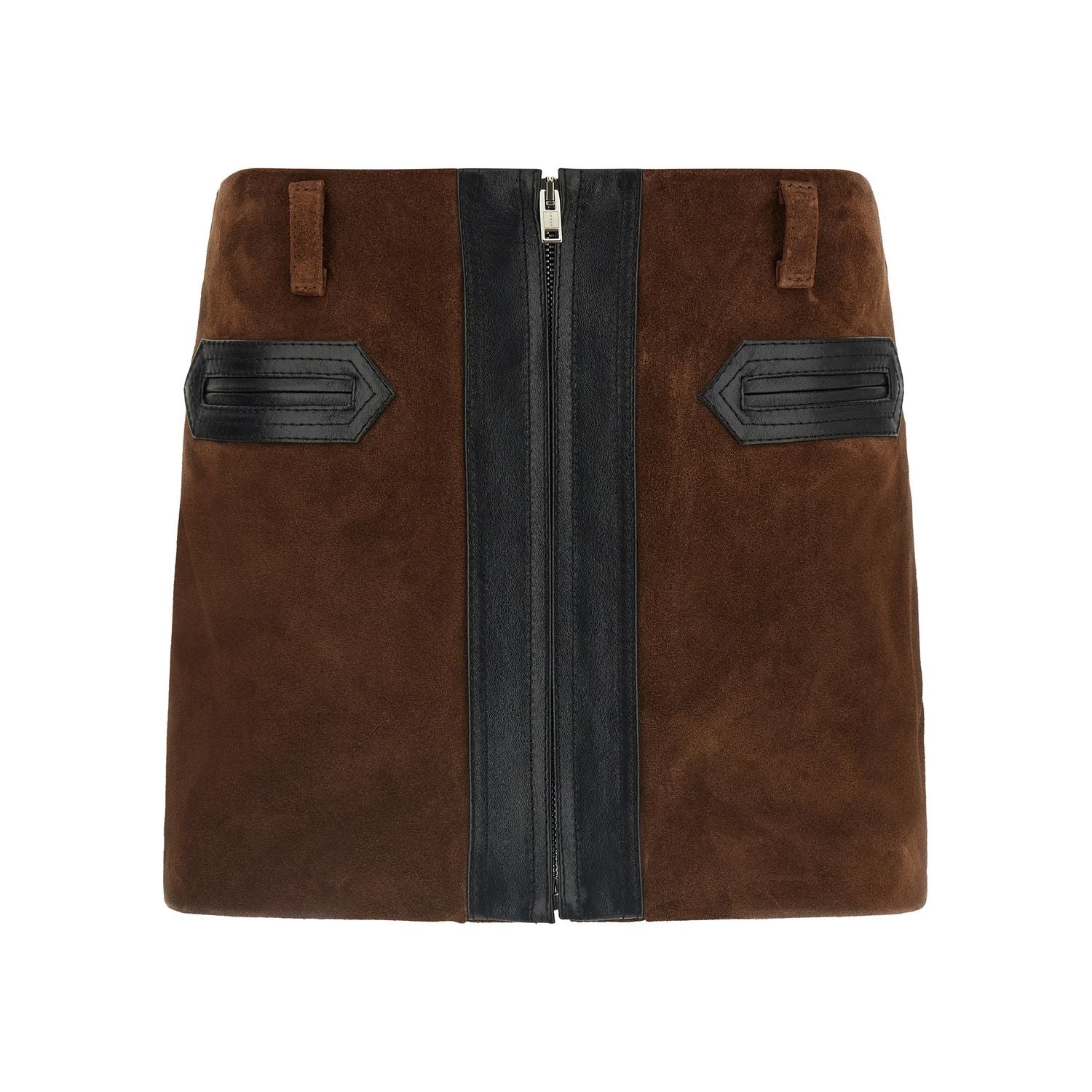 Marni Brown Calfskin Long Skirt