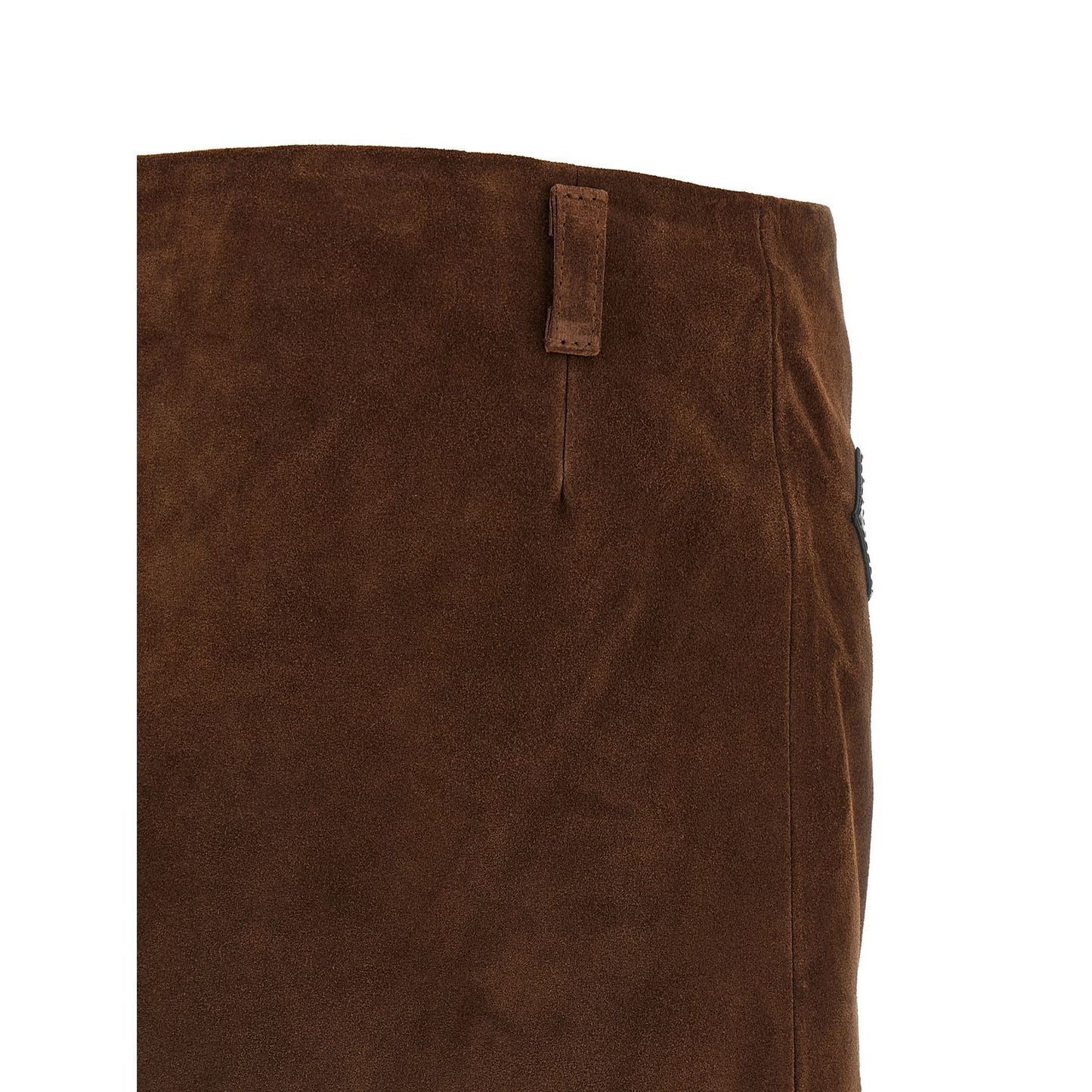 Marni Brown Calfskin Long Skirt