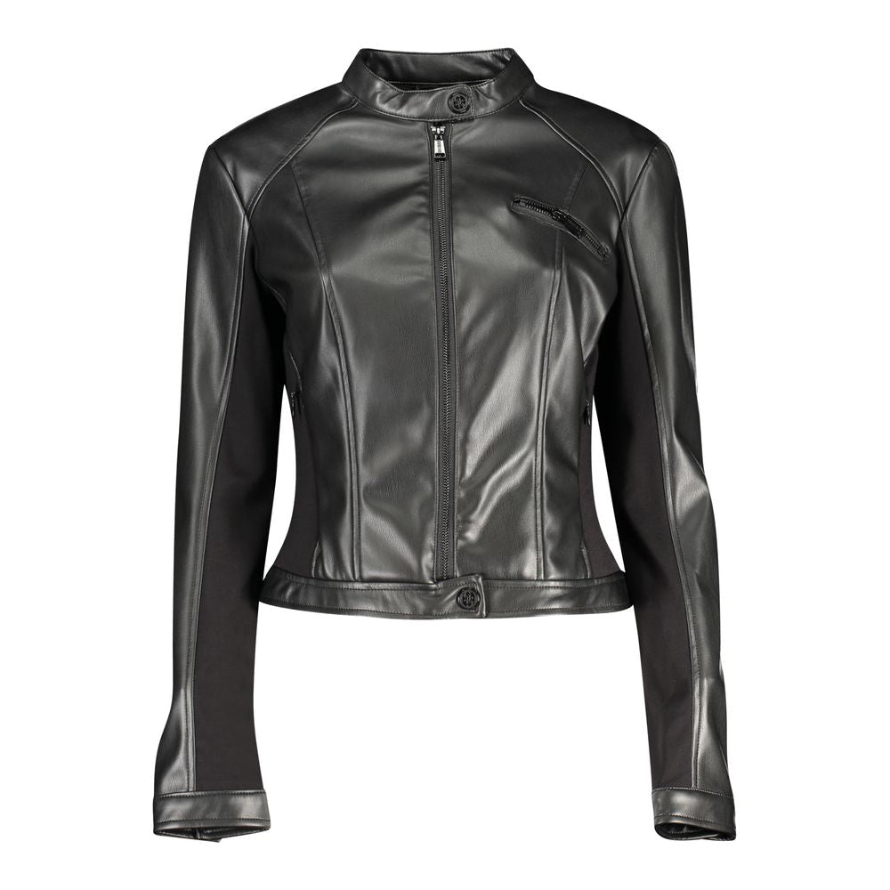 Guess Jeans Black Polyurethane Women's Jacket