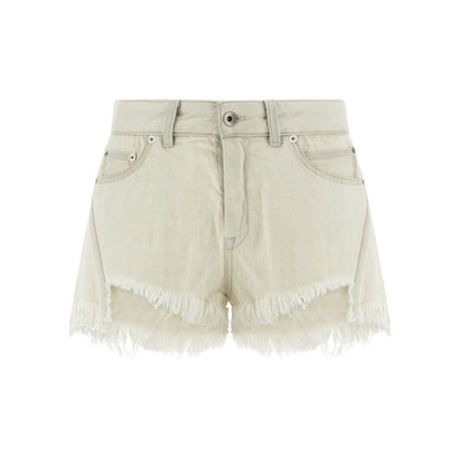 Rick Owens White Cotton Bermuda Shorts
